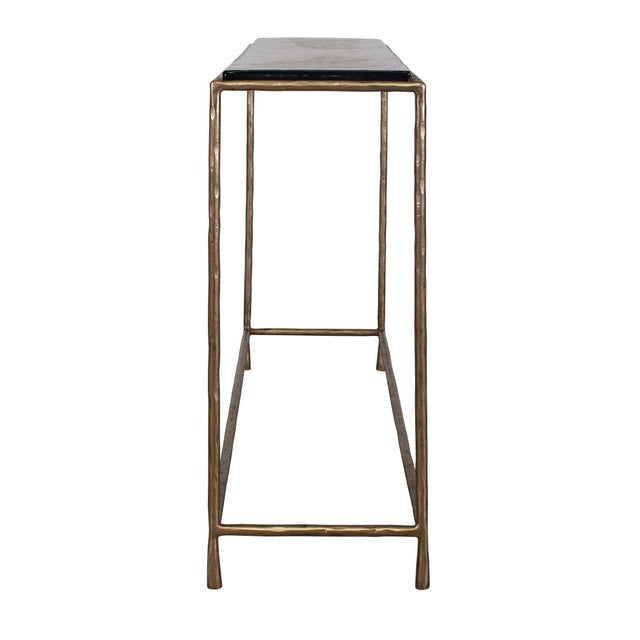 Kenneth Ludwig Chicago Ovard Minimalist Metal Console Table For Sale - Image 4 of 5
