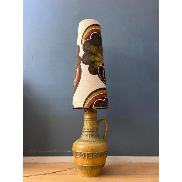 Green Vintage Space Age West Germany Green Ceramic Floor Lamp For Sale - Image 8 of 13