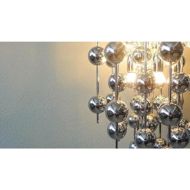 1970s Space Age Chrome Cascade Chandelier by Verner Panton for J. Lüber Ag For Sale - Image 9 of 11