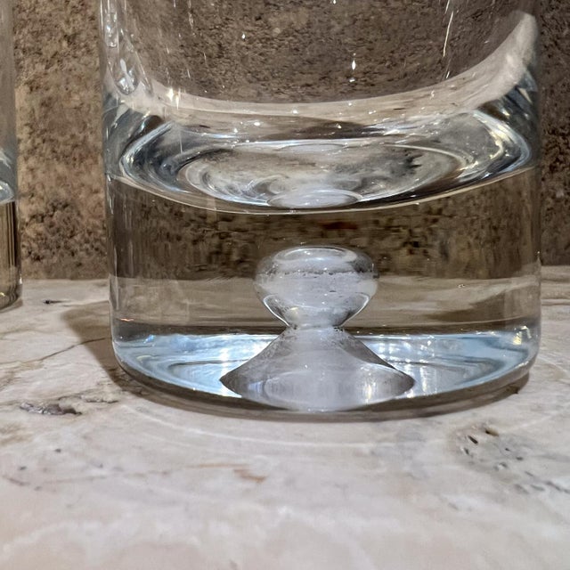 AMBIANIC presents MCM Glasses Barware Tumbler Highball Bottom Bubble design 6.13 h x 2.75 diameter Preowned vintage Refer...