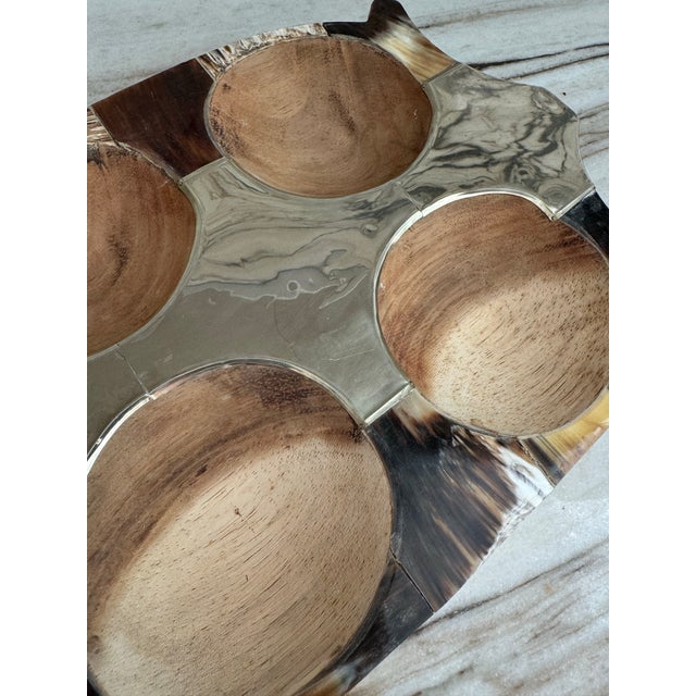 Silver & Pacara Wood Cheese Serving Plate For Sale - Image 4 of 6