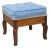 Antique Victorian Walnut Cabriole Leg Blue Tufted Footstool Ottoman Stool For Sale