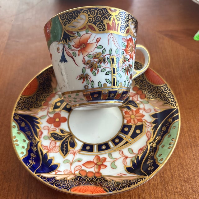 Rare Davenport Longport Staffordshire Imari Teacup and Saucer that by the mark was made by John Davenport from 1793-1819.