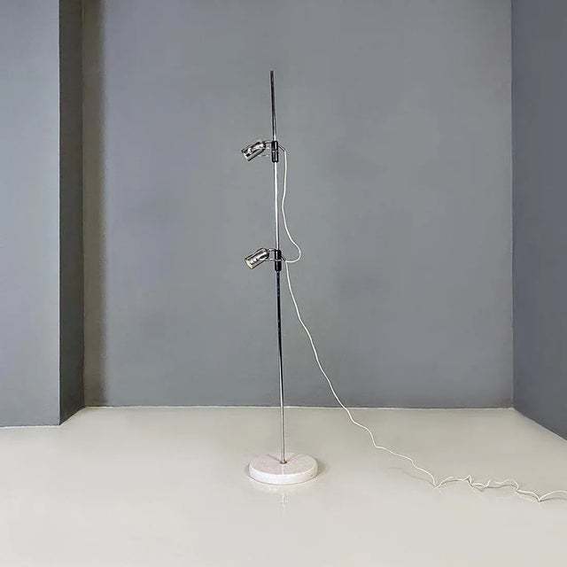 Italian Modern Marble, Metal and Plastic Floor Lamp by Fois for Reggiani Illuminazione, 1970s For Sale - Image 12 of 13