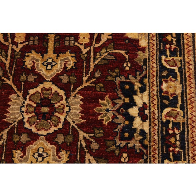 Shabby Chic Ziegler 1990's Red/Blue Wool Runner Rug- 2'8'' X 13'4'' For Sale In New York - Image 6 of 10