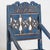 Original Blue Painted and Carved Swedish Chair, Dated 1722 For Sale - Image 4 of 14