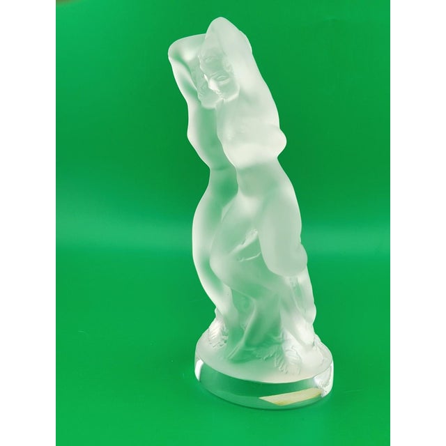 1950s Rare LALIQUE Crystal "Le Faune" Figurine Dancing Nude Lovers Pan (Faun) & Diana For Sale - Image 15 of 18