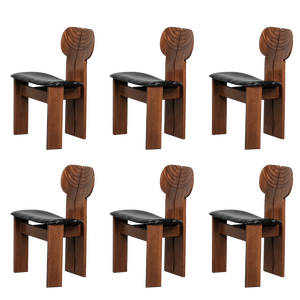 Mid-Century Italian Africa Dining Chairs by Afra and Tobia Scarpa, 1975, Set of 6