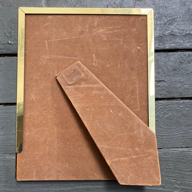 Abstract 1970’s Original Abstract Double Figure Wood Block Print Vintage Tabletop Frame For Sale - Image 3 of 3
