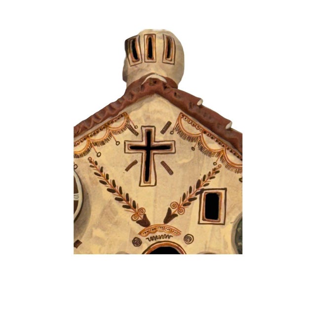 Sculpture Materials Vintage Large 14” Ayacucho Church Peru Terracotta Clay Folk Art For Sale - Image 7 of 12