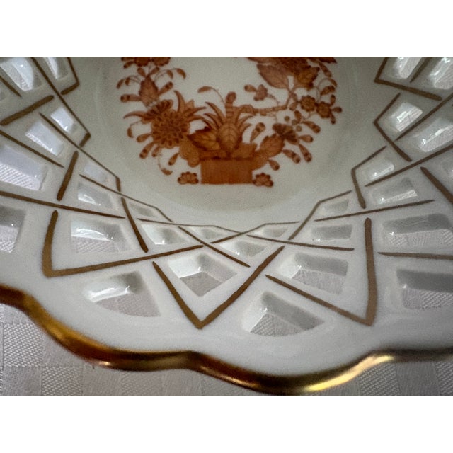1960s Herend Chinese Bouquet Pattern Open Weave Basket For Sale - Image 11 of 11