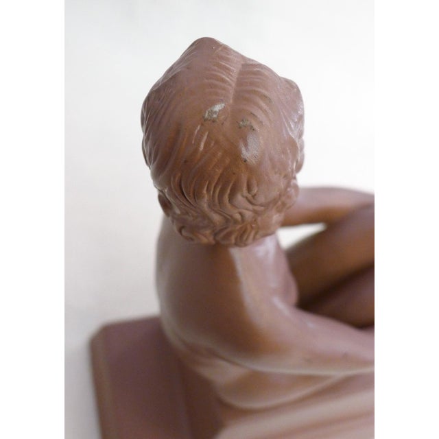 Art Deco Terracotta Sculpture of a Nude Bathing Woman, 1920s For Sale - Image 3 of 14