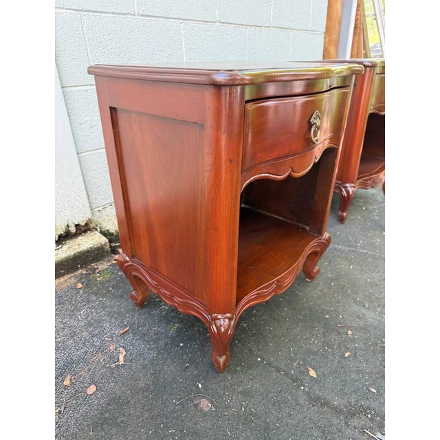 Late 20th Century Pair of French Provincial 1 Drawer Nightstands For Sale In Washington DC - Image 6 of 18