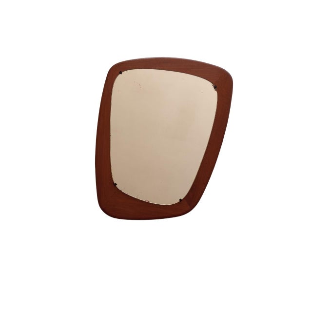 Scandinavian Wall Mirror with Teak Frame, 1950s For Sale - Image 10 of 11