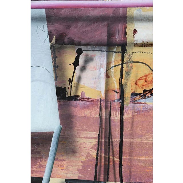 Black 20th Century Pink, Black, Yellow, and Gray Abstract Painting by Richard Johnson For Sale - Image 8 of 13
