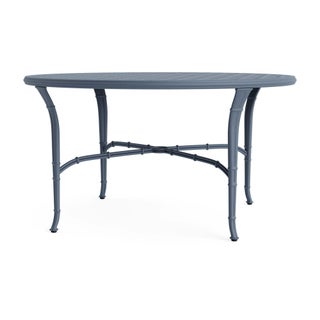 Brown Jordan Calcutta 54" Round Cast Top Dining Umbrella Table in Sapphire For Sale