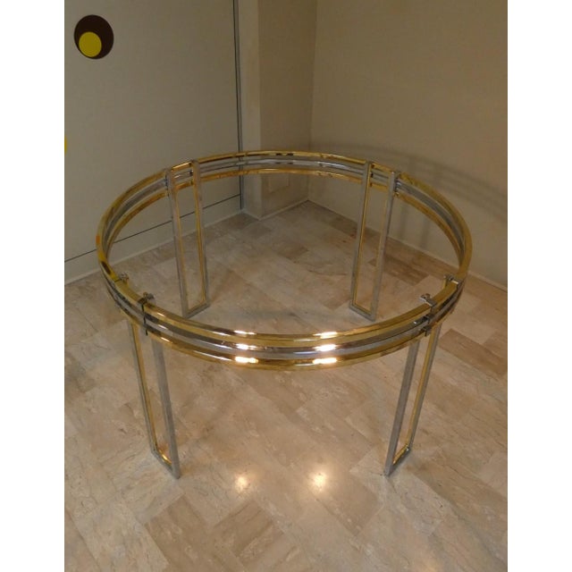 Postmodern Chrome and Gold-Plated Steel Dining Table, Italy, 1970s For Sale - Image 3 of 18