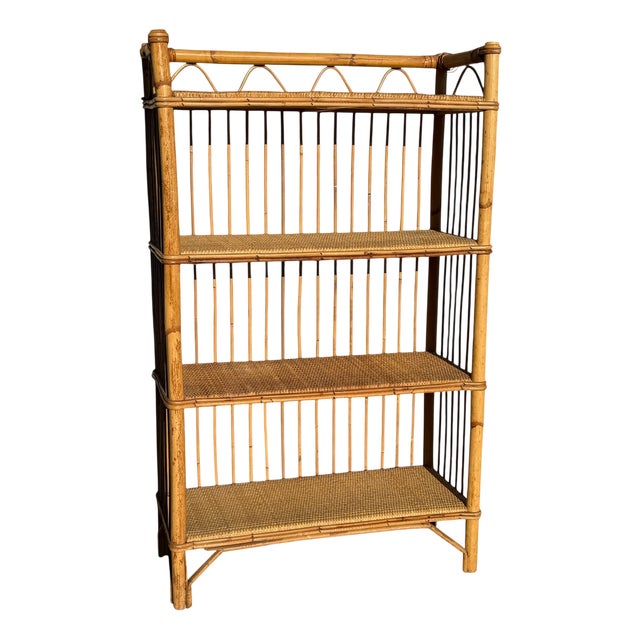 Vintage Wicker Shelf, 1960s For Sale
