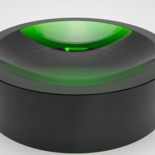 2020s Green Crystal Convex Bowl by Ka Glass For Sale - Image 5 of 8