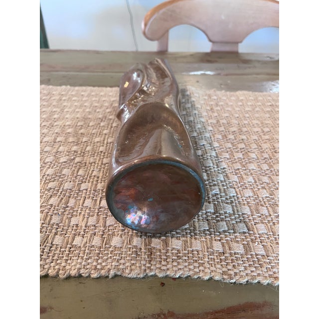 1970s Mid-Century Brutalist Handcrafted Copper Sculptural Vase, 15” H For Sale In West Palm - Image 6 of 8