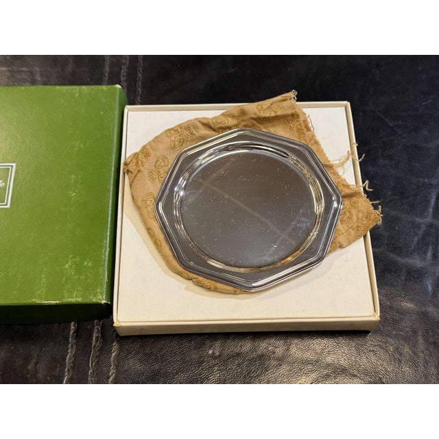 Christofle silver-plated metal bottle coaster, Villars pattern - L=12.5cm This piece has an attribution mark, I am sure...