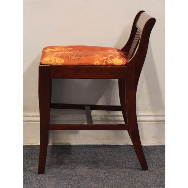 Brown Dixie Furniture Solid Mahogany Traditional Duncan Phyfe Style Vanity Bench 960 For Sale - Image 8 of 11