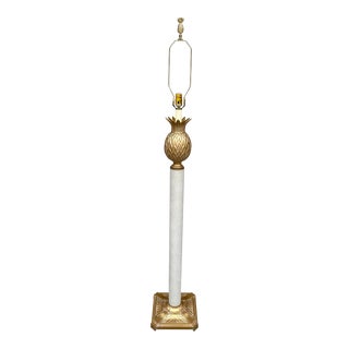 Tall Vintage 1980s Gold Pineapple Floor Lamp For Sale