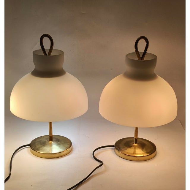 Gold Vintage Italian Arenzano Table Lamps by Ignazio Gardella for Azucena, 1960s, Set of 2 For Sale - Image 8 of 9