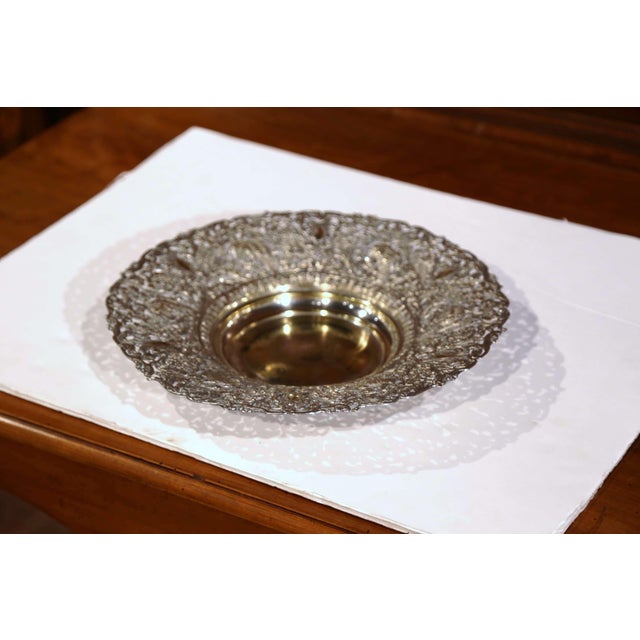 Display sweets, crackers, or small pastries in this elegant antique French serving basket, crafted circa 1880. The round...