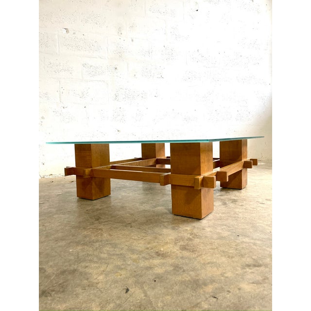 Mid-Century Modern Mid Century Modern Italian Glass Top Coffee Table For Sale - Image 3 of 10