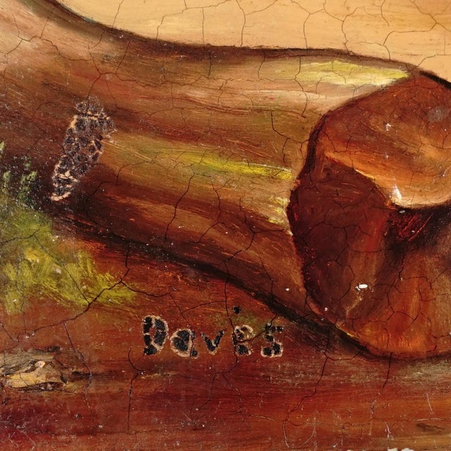 Vintage Oil Painting Portrait of a Hunting Scene With Horses & Hounds For Sale - Image 10 of 11