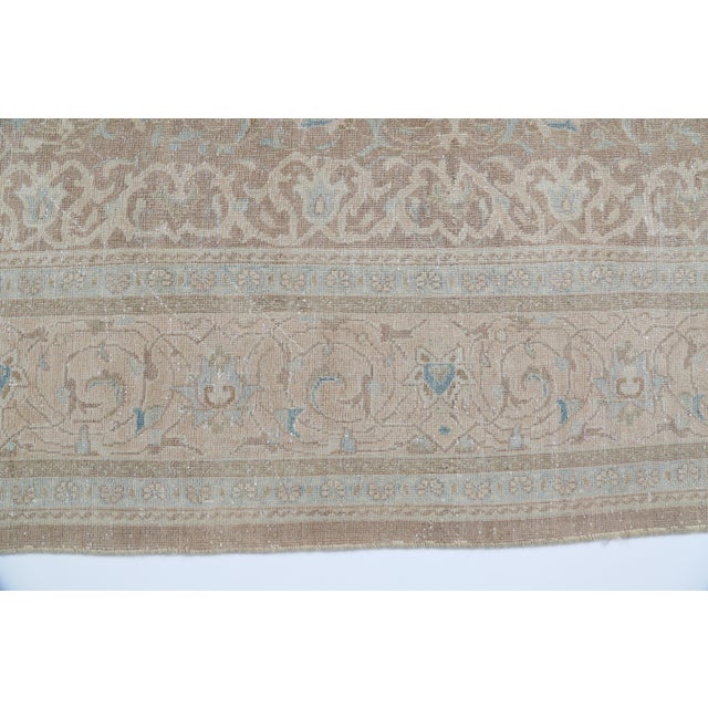 Contemporary Vintage Hand-Knotted Tribal Rug – Soft Earth Tones & Floral Medallion - 9' 9'' X 13' 2'' For Sale - Image 3 of 11