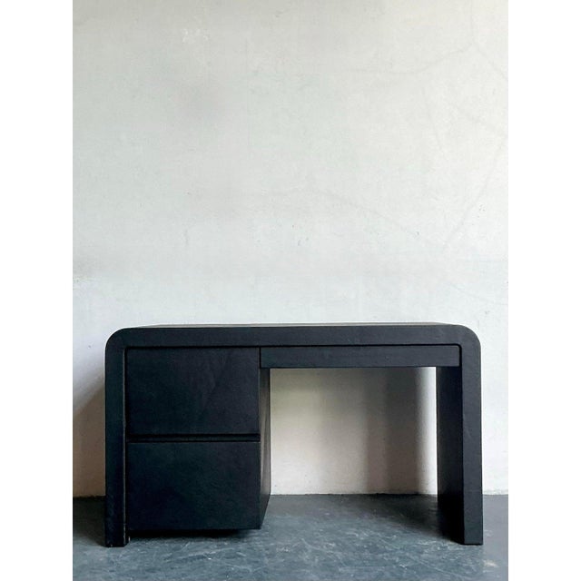 Wood Late 20th Century Vintage Contemporary Signed Karl Springer Waterfall Desk For Sale - Image 7 of 12