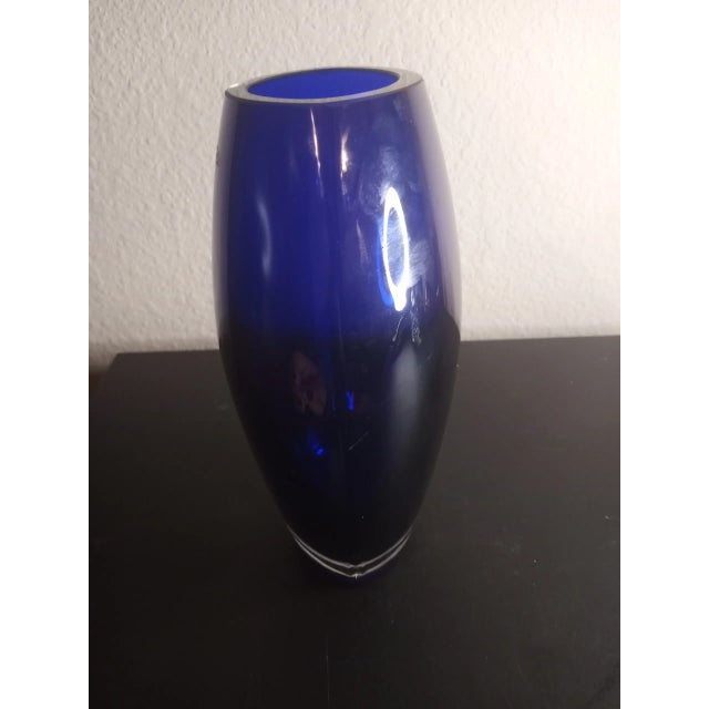 Cobalt Blue Art Glass Sommerso Vase For Sale In Dallas - Image 6 of 7