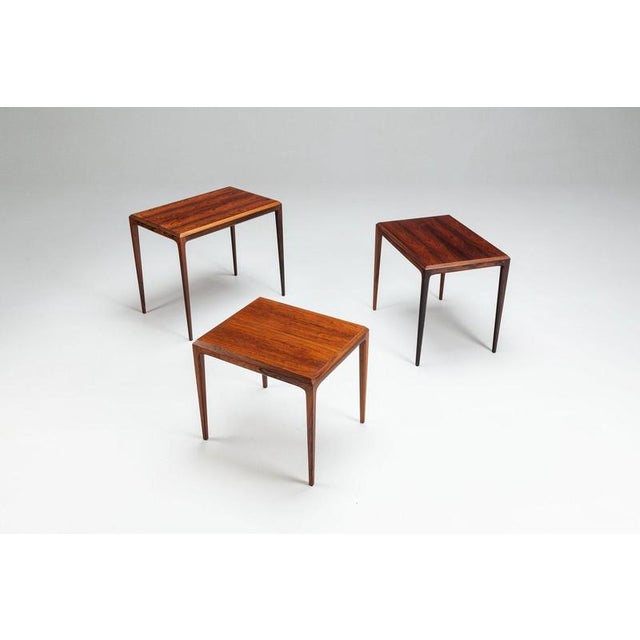 CFC Silkeborg Nesting Tables in Santos Rosewood by Johannes Andersen for CFC Silkeborg, Denmark, 1960, Set of 3 For Sale - Image 4 of 15