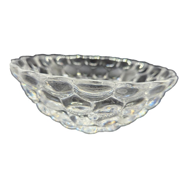 Vintage Orrefors Raspberry Crystal Bowl For Sale