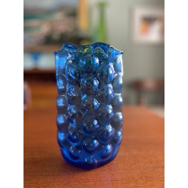 Mid Century Cobalt Blue Blenko Vase For Sale In San Francisco - Image 6 of 9