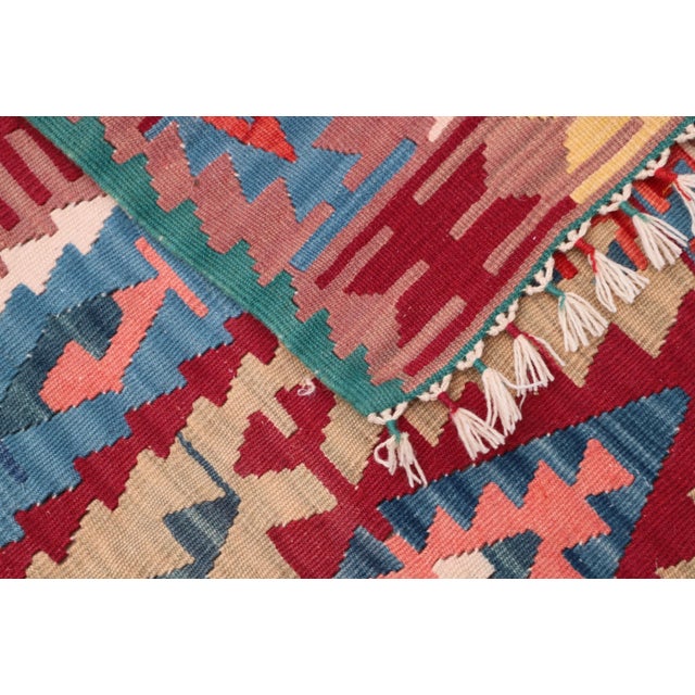 1960s Pastel Colorful Nomadic Antique Handmade Kilim Rug For Sale - Image 9 of 10