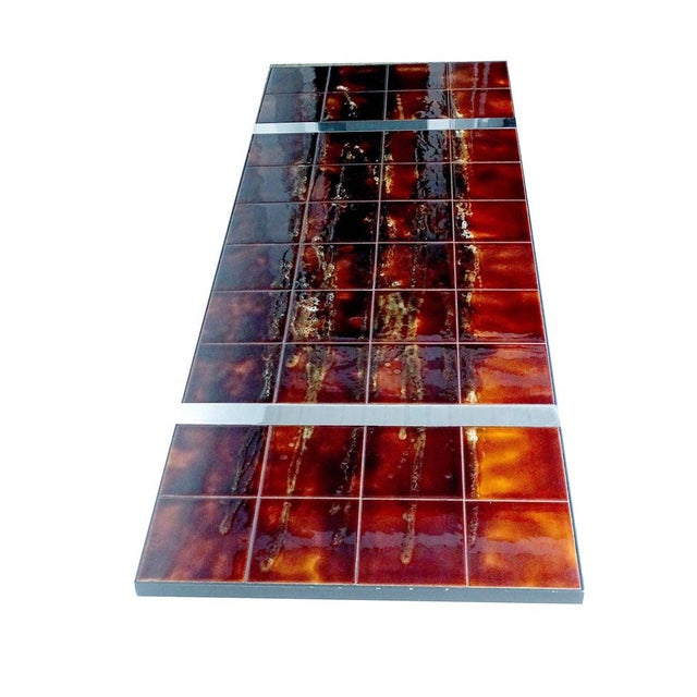 Large Vintage Space Age Ceramic Tiles Table from Belarti For Sale - Image 11 of 14