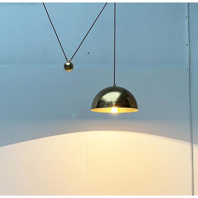 Vintage German Postmodern Brass Model Duos Counterweight Pendant Light by Florian Schulz, 1980s For Sale - Image 18 of 18