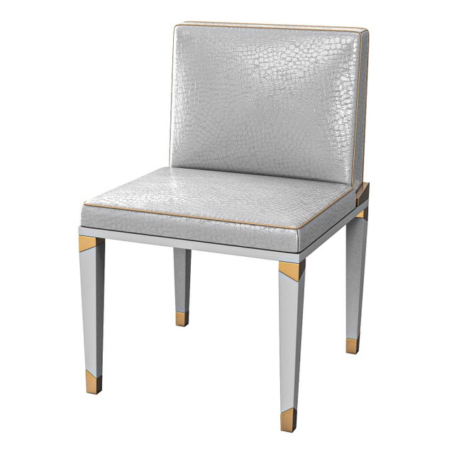 "Perla" Chair With Stainless Steel, Bronze Details, Handmade For Sale In Los Angeles - Image 6 of 9