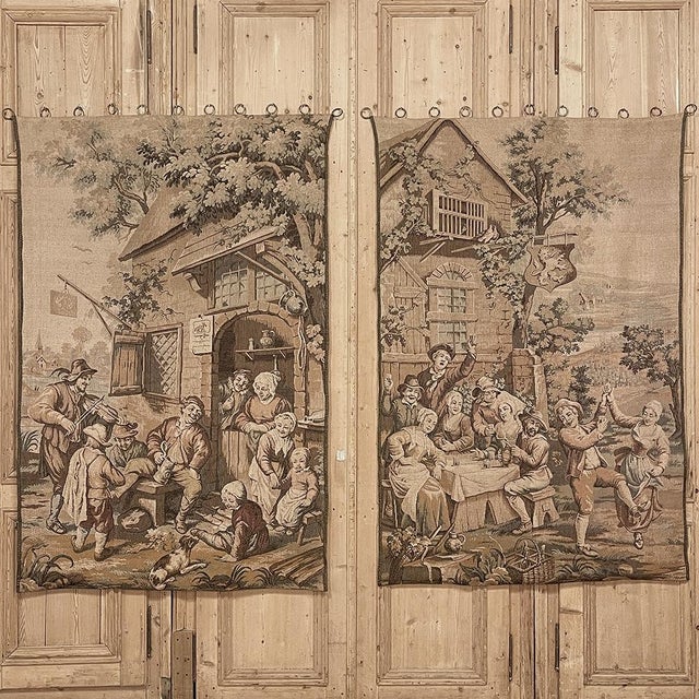 Early 20th Century Pair Antique Tapestries After David Teniers the Younger For Sale - Image 5 of 14