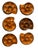 Amber Vintage Honey Amber Majolica Escargot Plates / Dishes – Set of 6 For Sale - Image 8 of 9
