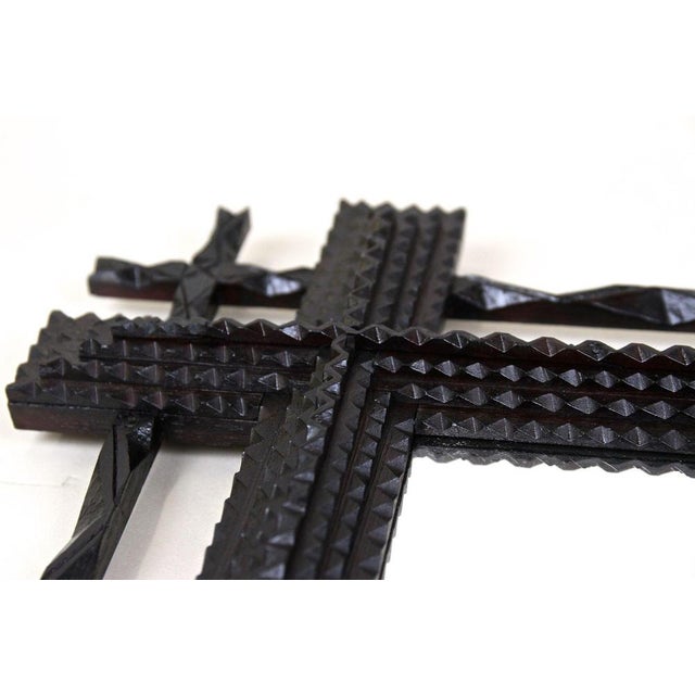 Rustic Tramp Art Mirror with Double Frame, Austria, 1880s For Sale - Image 15 of 18