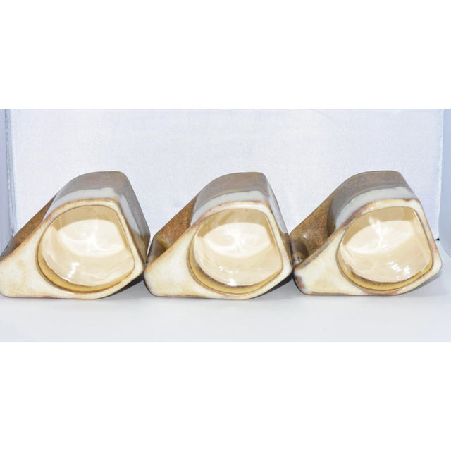 Brown Mid-Century Rodolfo Padilla Drip Glaze Pottery Coffee Mugs 3 Piece Coffee Mug Set For Sale - Image 8 of 8