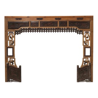 Chinese Marriage Bedframe in Fascia with Scroll Feet For Sale