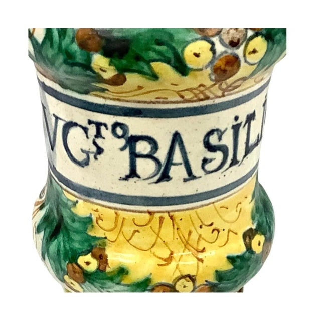 Canary Yellow 17th Century Italian Faience Apothecary Jar For Sale - Image 8 of 10