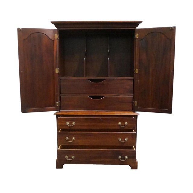 Wood Cresent Furniture Solid Cherry Traditional Style 41" Clothing Storage Armoire 7220 For Sale - Image 7 of 13