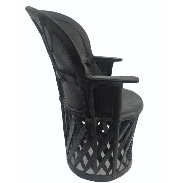 Wood Early 1900s Antique Equipal Wingback Chair of the Gods For Sale - Image 7 of 7