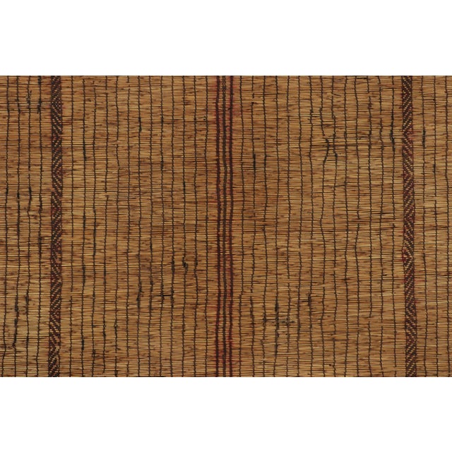 Rug & Kilim Vintage Tuareg Mat, Beige With Vertical Geometric Stripes - Rug & Kilim For Sale - Image 4 of 7